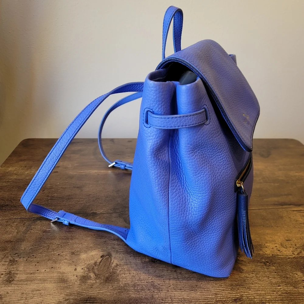 Kate Spade Kacy Chester Street Periwinkle Blue Leather Backpack Purse - Picture 4 of 13